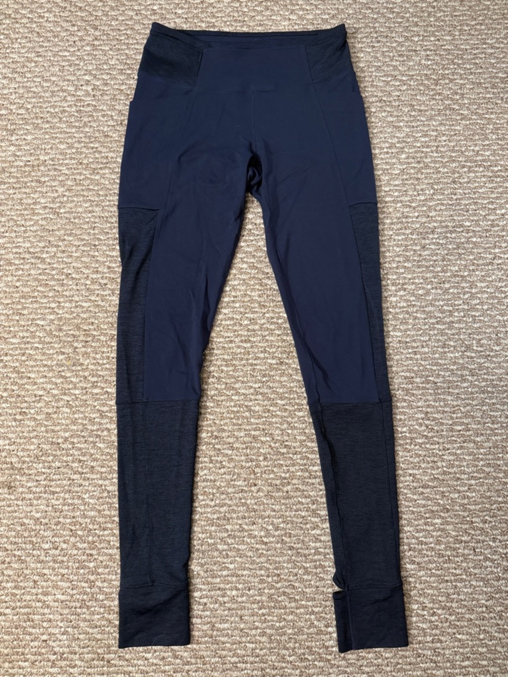 Prana high-waist yoga leggings - heel hook - Black/Navy - Women's Medium